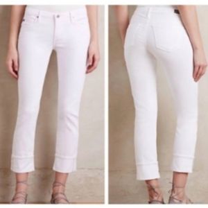 AG adriano goldschmied white cuffed jeans womens 29
